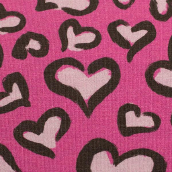 French Terry Hearts Pink by Swafing von Christiane Zielinski